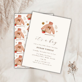 Invitación Watercolor Boho Boy Winter Clothes Baby Shower