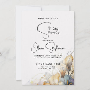 Invitación Watercolor Boho Calla Lily Floral Baby Shower