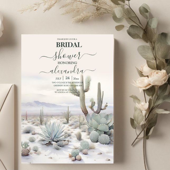 Invitación Watercolor Boho Deert Mountain Briower (Subido por el creador)