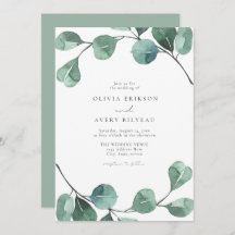 Watercolor Boho Eucalyptus Greenery Boda