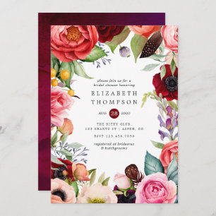 Invitación Watercolor Boho Floral Bridal Shower