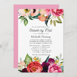 Invitación Watercolor Boho Floral Bridal Shower por correo