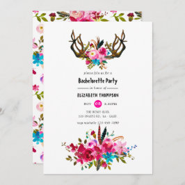 Invitación Watercolor Boho Moda Floral Bachelorette Party