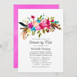 Invitación Watercolor Boho Moda Floral Bridal Shower por corr