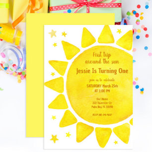 Invitación Watercolor Boho Napkins 1er cumpleaños - Primer vi