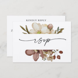 Invitación Watercolor Boho Neutral & Rose Wedding RSVP
