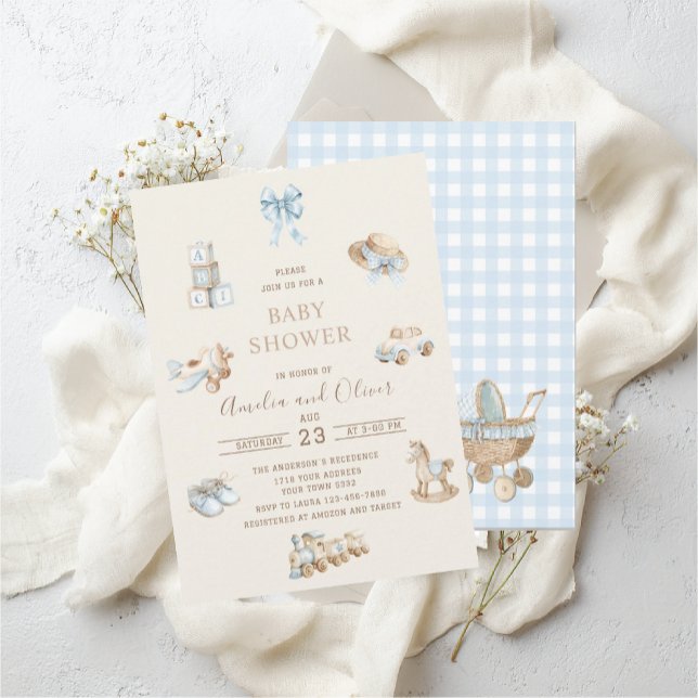 Invitación Watercolor Boho Nursery boy  baby shower (Subido por el creador)