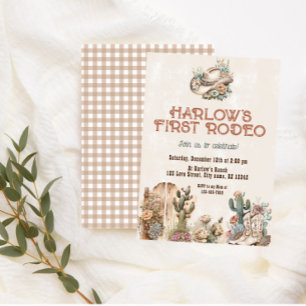 Invitación Watercolor Boho Primer cumpleaños de la niña de ro