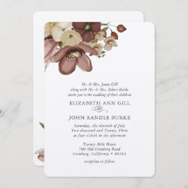 Invitación Watercolor Boho Rose & Neutral Wedding