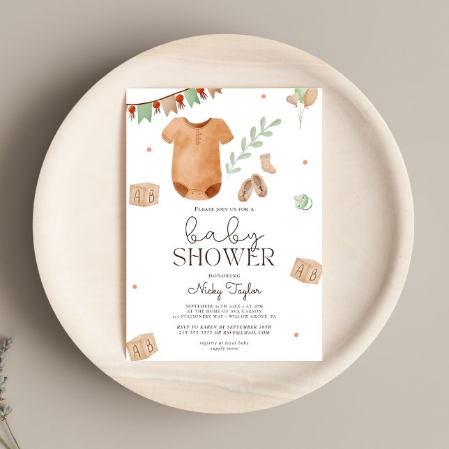 Invitación Watercolor Boho Shower Baby Shower (Subido por el creador)