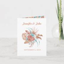 Watercolor Boho Terracotta Floral Autumn Boda
