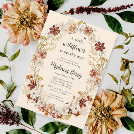 Invitación Watercolor Boho Wildflower Baby Shower