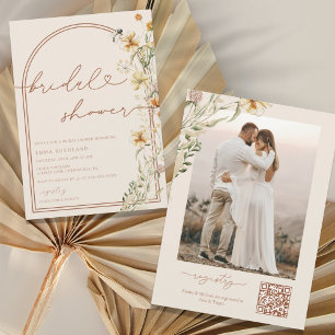 Invitación Watercolor Boho Wildflowers Bridal Shower Invitati