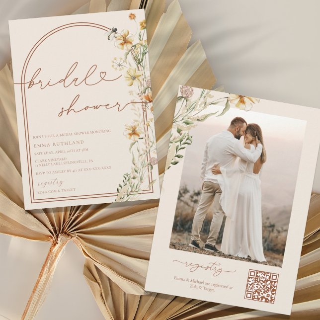 Invitación Watercolor Boho Wildflowers Bridal Shower Invitati (Subido por el creador)