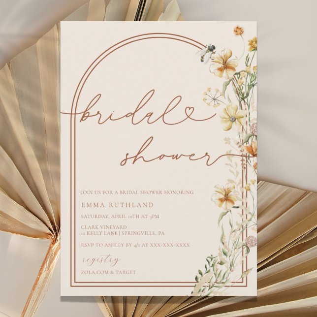 Invitación Watercolor Boho Wildflowers Ducha de novias (Subido por el creador)