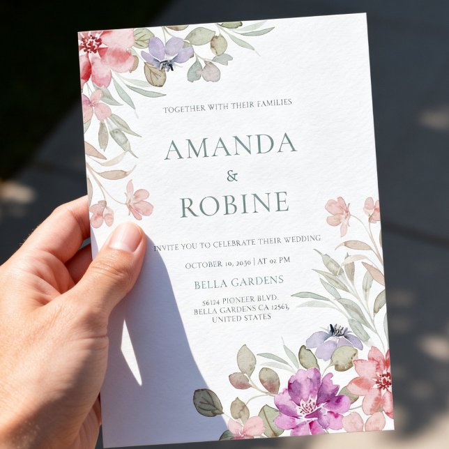 Invitación Watercolor Botanical Wedding Invitation (Subido por el creador)