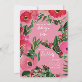 Invitación Watercolor Botanicals Anemone Pink Boda