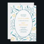 Invitación Watercolor Botánico Star Bar Bat Mitzvah Foto<br><div class="desc">¡Tarjeta perfecta para anunciar una mitzvah de murciélago, el bar mitzvah u otra celebración judía! Hand hizo arte acuarela por ti en la parte delantera y foto en la parte trasera! ¡TODO PERSONALIZABLE! Haz clic en "Personalizar" para editar el texto y añadir tu propia foto. Haga clic en "editar usando...</div>