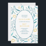 Invitación Watercolor Botánico Star Bar Bat Mitzvah Foto<br><div class="desc">¡Tarjeta perfecta para anunciar una mitzvah de murciélago, el bar mitzvah u otra celebración judía! Hand hizo arte acuarela por ti en la parte delantera y foto en la parte trasera! ¡TODO PERSONALIZABLE! Haz clic en "Personalizar" para editar el texto y añadir tu propia foto. Haga clic en "editar usando...</div>
