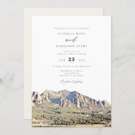 Invitación Watercolor Boulder Colorado Flatirons Boda