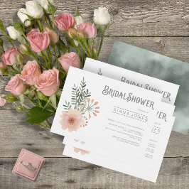 Invitación Watercolor Bouquet Bridal Shower Rubor ID654