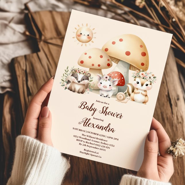 Invitación Watercolor Boy Woodland Baby Shower (Subido por el creador)