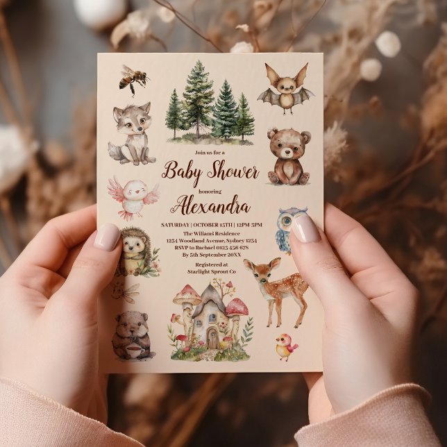Invitación Watercolor Boy Woodland Baby Shower (Subido por el creador)