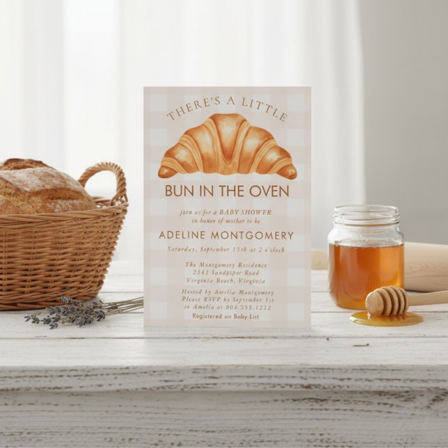 Invitación watercolor bread Bun in the Oven Baby Shower (Subido por el creador)