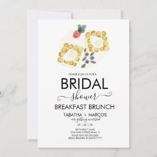 Invitación Watercolor Bridal Shower Breakfast Huevos Brunch