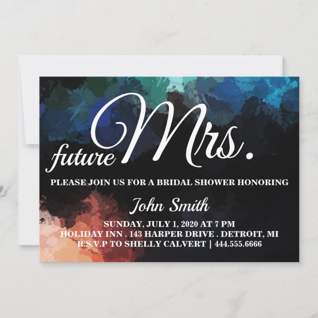 Invitación Watercolor Bridal Shower Future Sra. (Anverso)