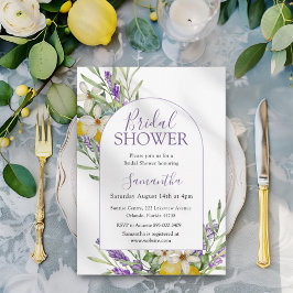 Invitación Watercolor Bridal Shower Lemon & Lavender