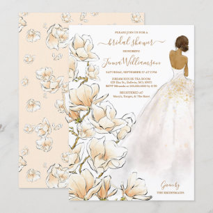 Invitación Watercolor Bride Magnolia Bridal Shower