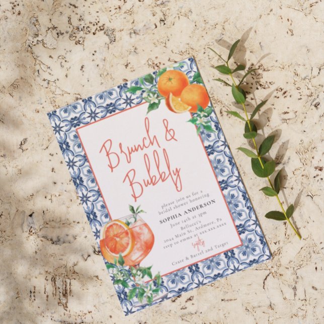 Invitación Watercolor Brunch Spritz Bridal Shower (Subido por el creador)