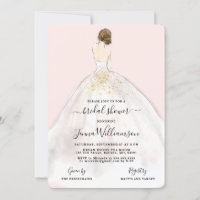 Watercolor Brunette Bride Bride Bridal Shower Invi