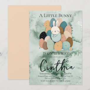 Invitación Watercolor Bunny Easter Pastel Egel Baby Shower