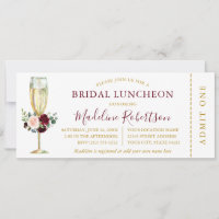 Watercolor Burgundy Pink Floral Lunchek