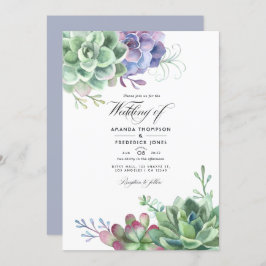 Invitación Watercolor Cactus Suculent Plants Boda Photo