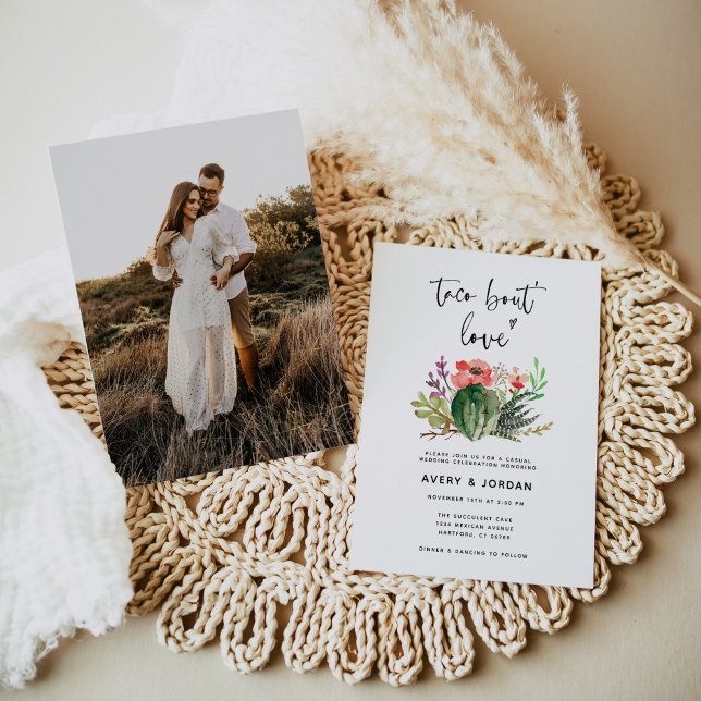 Invitación Watercolor Cactus Taco Bout Love Boda (Subido por el creador)