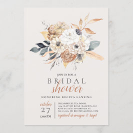 Invitación Watercolor Caída Ducha Botánica Bridal