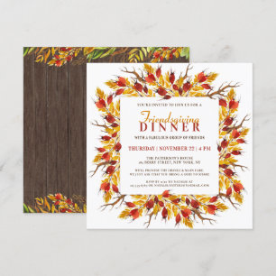 Invitación Watercolor Caída Floral Friendding Cena