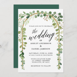 Invitación Watercolor Caligrafía Botánica Boda del Arco de Or