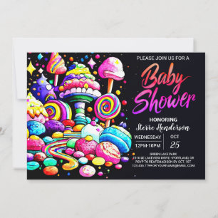 Invitación Watercolor Candyland Baby Shower