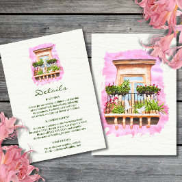 Invitación Watercolor Casco Antiguo Balcón Boda Mexicano