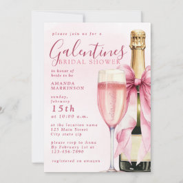 Invitación Watercolor Champagne Galentines Bridal Shower