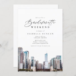 Invitación Watercolor Chicago Bachelorette Itinerary y