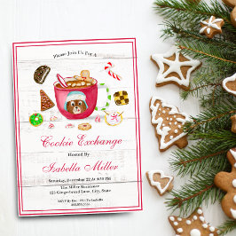 Invitación Watercolor Chocolate Gingerbread Cookie Exchange