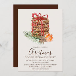 Invitación Watercolor Christmas Cookies Exchange Party