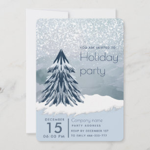 Invitación Watercolor Christmas tree winter Vacation