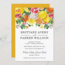 Watercolor Citrus Boda Botánico