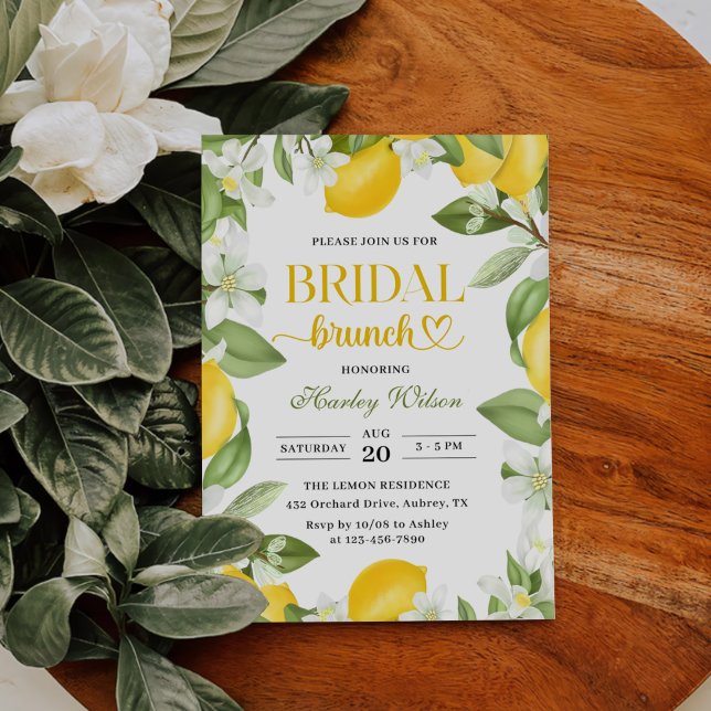 Invitación Watercolor Citrus Lemon Bridal Shower (Subido por el creador)